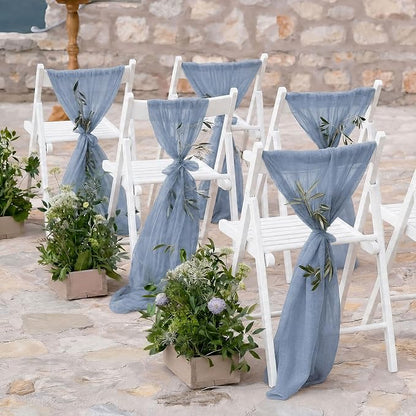 Cheesecloth Table Runner, 120 Inch 10 FT, Dusty Blue | 1 Pack, 35x120 Inches - Image 6