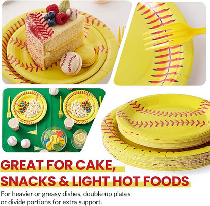 100 Pcs Disposable Softball Party Tableware Set - Image 3