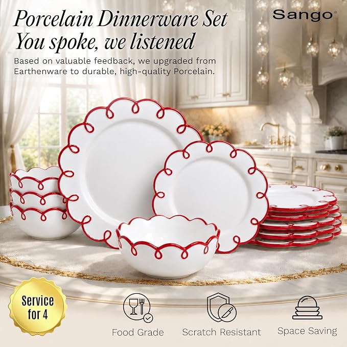 Sango 12-Piece Stoneware Dinnerware Set - Image 2