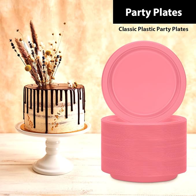 Hanna K. Signature Pink Plastic Plates - Image 3