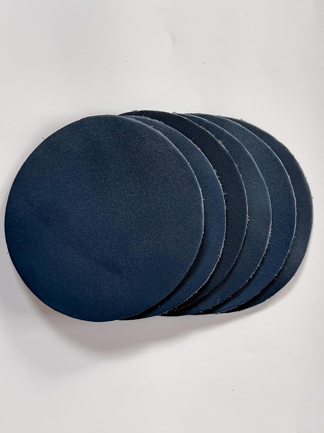 Real Natural Grain Leather Coasters – Durable Non-Slip Distressed Design - Image 7