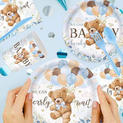 168pcs We Can Bearly Wait Bear Plates Napkins - Image 4