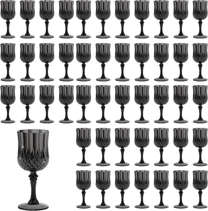 7OZ Plastic Wine Glasses, Reusable Vintage Goblets Unbreakable Drinking Glasses by Unknown