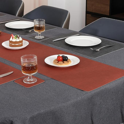 Table Runners 72 Inch Long, Dual-Sided Faux Leather Table Runner | Waterproof - Image 9