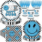 250Pcs One Happy Dude 1st Birthday Party Decorations, Serves 50 | Blue Smile by Greencian