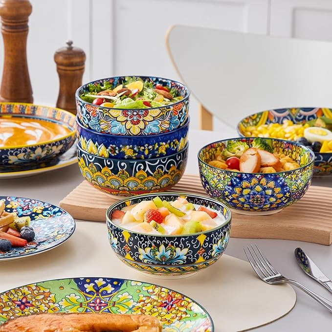 vancasso 24 Pieces Dinnerware Sets, Plates and Bowls Set, Porcelain Dishes Set - Image 6