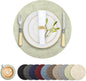 Round Faux Leather Placemats and Coasters, Reversible Heat Resistant Non-Slip by LANDVIEW