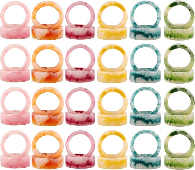 Unique Artisan Resin Napkin Rings Set of 48, Luxurious Modern Table Decor by ALPHALivingHOME