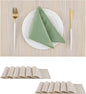 Leetaltree Lightsteel Beige with Yellow Placemats Set of 12 - Heat Resistant Non-Slip Place mats for Dining Table, Washable Durable PVC Vinyl Woven Table Mats (Lightsteel Beige with Yellow, 12)