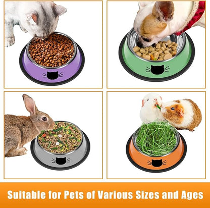 Serentive 3 Pcs Non-Slip Stainless Steel Small Cat Food Bowls - Image 5