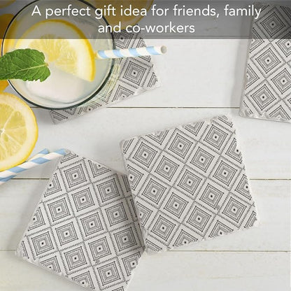 Thirstystone Botanical Farmhouse 4 Pack Tumbled Tile Stone Coasters | 4" Square - Image 4