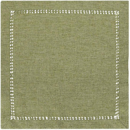 Grelucgo Set of 4 Handcrafted Solid Sage Green Color Dinner Napkins, - Image 2