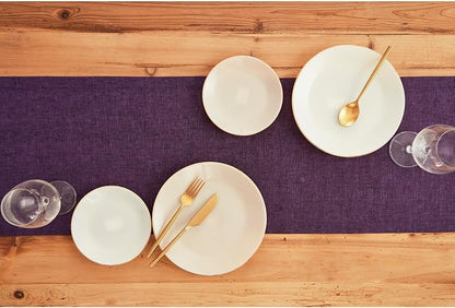Solino Home 100% Pure Linen Table Runner Grape Woven, Athena 14 x 72 in | Table - Image 3