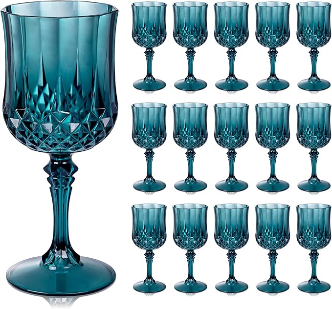 Ciaell 24 Pack Green Plastic Wine Glasses by Ciaell