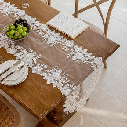Embroidered Lace Table Runner - Image 7