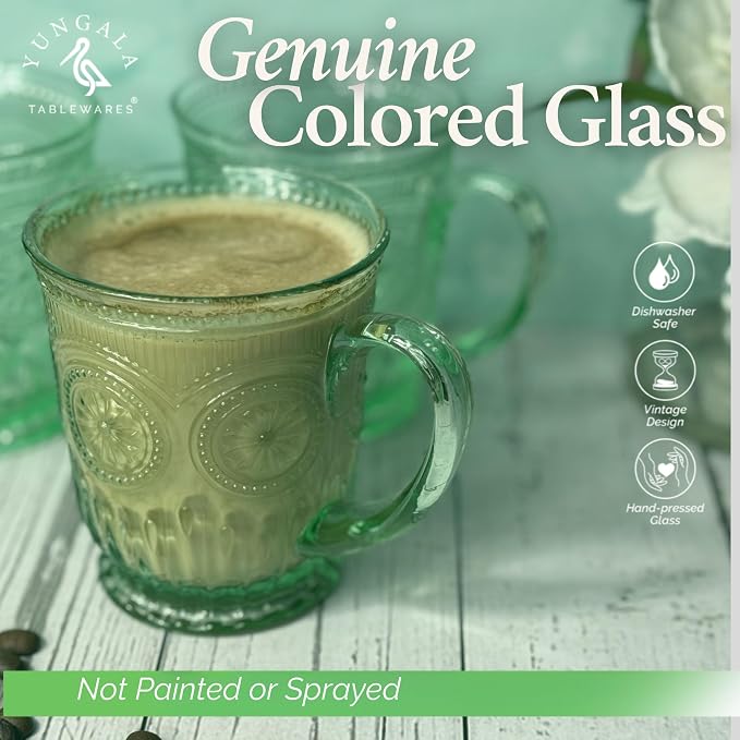 Green Glass Coffee Cups - Image 3