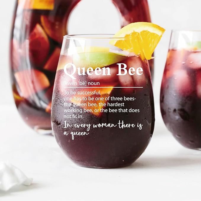 AGMDESIGN Queen Bee Definition Wine Glass, Retirement Thank You Gifts - Image 4