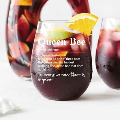 AGMDESIGN Queen Bee Definition Wine Glass, Retirement Thank You Gifts - Image 4