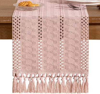 Boho Table Runner Summer Farmhouse Rustic Dining Dresser Scarf Home Decor | - Image 3