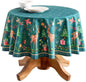 Maison d' Hermine Table Cloth Round Table 100% Cotton 69 Inches Fall Tablecloth Reusable Everyday Use for Thanksgiving Christmas Decorations Dining Farmhouse Party (Hygge Christmas)
