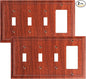 2-Pack Combo Tripple Toggle/Decorator Outlet Cover Plate, Wood Grain Decorative Switch Plates and Outlet Covers, Durable Natural Bamboo Fiber Wall Plates for Electrical Outlet, Receptacle, GFCI Outlet