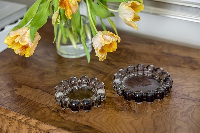 Home Collection Original Smoky Glass Large Bubble Candle Dish | Votive and - Image 8