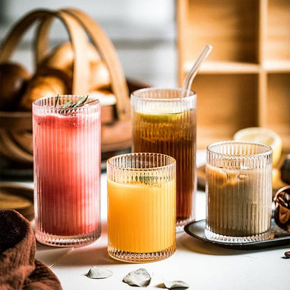 Drinking Glasses with Origami Style Set of 4pcs Glass Cups, 2 Highball Glasses - Image 6