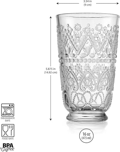 Set of 4 Vintage Beaded Highball Glasses - Image 4