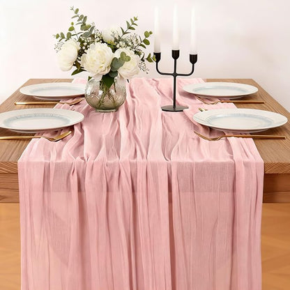 Cheesecloth Table Runner, 120 Inch 10 FT, Dusty Pink | 1 Pack, 35x120 Inches - Image 2