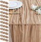 Cheesecloth Table Runner 10FT 12Pcs Nude Boho Gauze Rustic Sheer Runners | by Xiomot