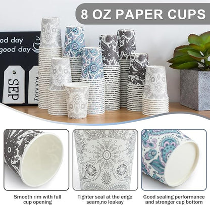 Clawsoff 300 Pack Paper Cups 8 oz, Disposable Coffee Cups 8 OZ | Sturdy - Image 3