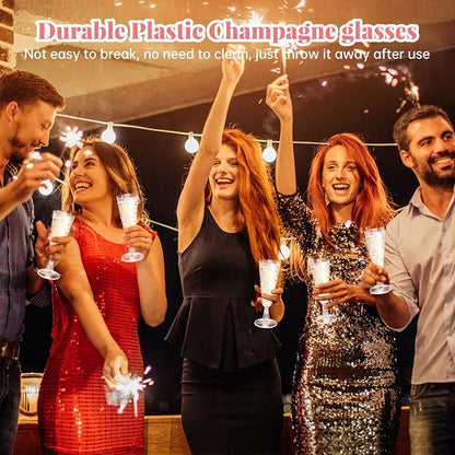 SUREHOME Plastic Champagne Flutes 40 Pack Disposable Champagne Glasses 5oz - Image 3