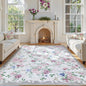 Lahome Vintage Floral 8x10 Rugs for Living Room,Large Boho Washable Rugs,Low Pile Bedroom Rug 8x10 Under Bed Carpet for Nursery Playroom Dining Room (Purple/Grey)
