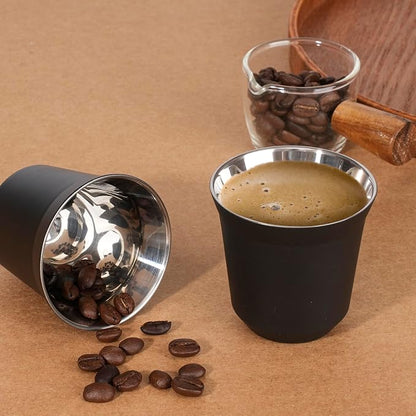 RECAPS 80ml Stainless Steel Espresso Cups Set | 2 Pack Double Wall 304 - Image 6