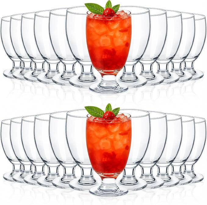 Patelai Set of 24 Water Goblet, 10.5 oz Clear Drinking Glasses Bulk Dishwasher by Patelai