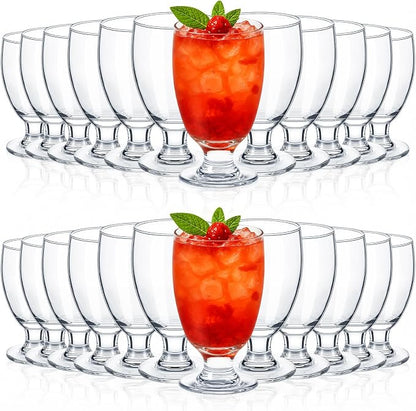 Patelai Set of 24 Water Goblet, 10.5 oz Clear Drinking Glasses Bulk Dishwasher by Patelai