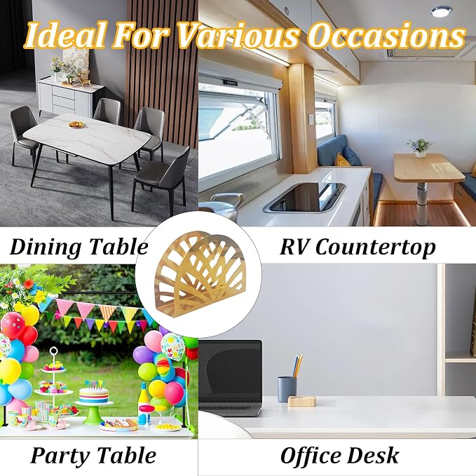 Gold Metal Napkin Holder, Semicircle Shape Vertical Napkin Organizer - Image 7
