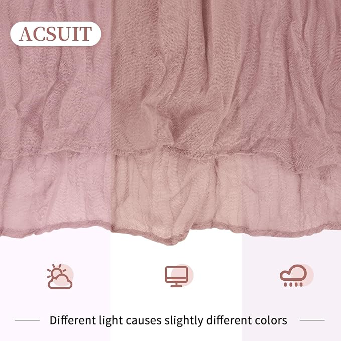 8 Pack Dusty Pink Cheesecloth Table Runner 20 x 120 inch Gauze Table Runners 10 - Image 3