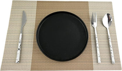 Gugrida Vinyl Grey Florals Placemats Heat Resistant Dining Table Mats Non-Slip Washable Place Mats Set of 6