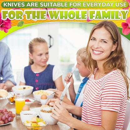 Butter Knife Set of 6, Floral Ceramic Handle, Stainless Steel Blade | Small - Image 6