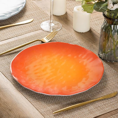 Melamine Dinner Plate Plastic Bread Butter Plates Set of 6 Pcs 11 inch Lightweight Shatter Proof Chip Resistant Dishwasher Safe (Multicolor)