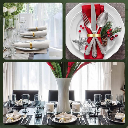 10 Pcs Stainless Steel Napkin Rings Metal Napkin Ring Holders Fall Thanksgiving - Image 7