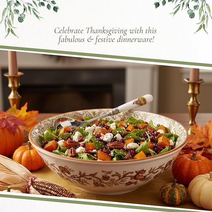 Spode Woodland Salad Servers – 10 Inch Porcelain & Steel Set Featuring Pheasant - Image 5