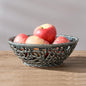 SIDUCAL Ceramic Fruit Bowl for Kitchen Counter,Decorative Fruit Basket with Holes, 10.43" Large Hollow Out Fruit Vegetable Holder Bowl for Table Decor, Gray