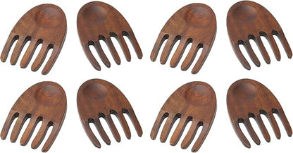 Woodard & Charles Wood Salad Hands Servers, Cherry Stain, 4 PACK | Pack of 4 by WoodardandCharles