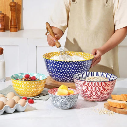 Selamica Ceramic Mixing Bowls, Nesting Bowls Set of 4 - Image 2