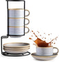 Gomakren 6oz Stackable Cappuccino Cups Set of 4 by Gomakren