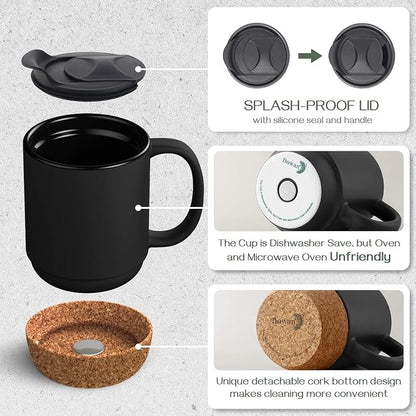 DOWAN Coffee Mugs Set of 2, 15 OZ Coffee Cup - Image 4