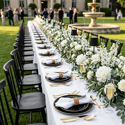 KIRE 350 PCS Black and Gold Plastic Plates - Image 6