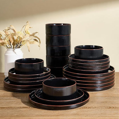 Line Porcelain Dinnerware Set, dish set by Unknown